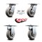 Service Caster 6 Inch Thermoplastic Caster Set with Roller Bearing 2 Swivel Lock and 2 Rigid SCC-35S620-TPRRD-BSL-2-R-2 - alternate 4